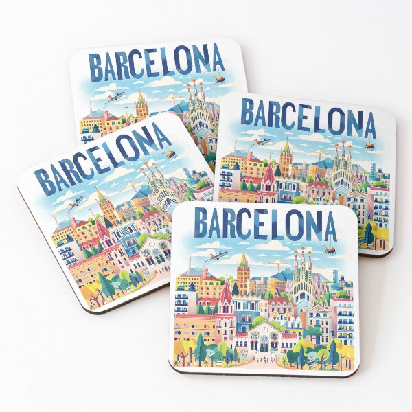 Item preview, Retro Barcelona Illustration  designed and sold by nomiraclehere.