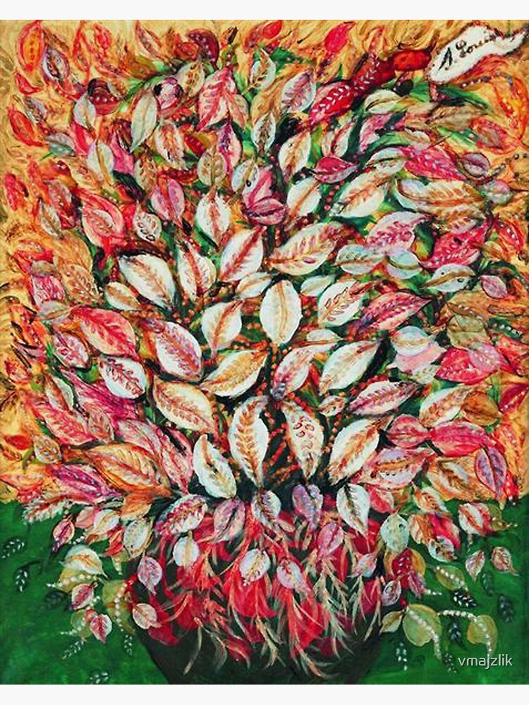 Aperçu 7 sur 7. Impression encadrée avec l'œuvre Artiste préféré - Seraphine Louis - Feuilles créée et vendue par vmajzlik.
