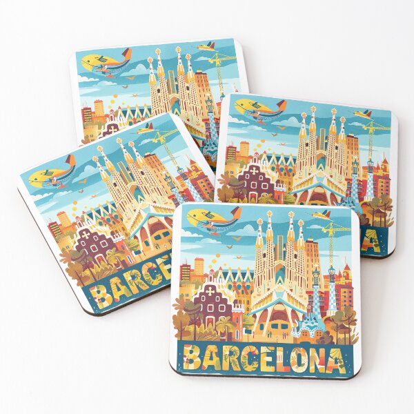 Item preview, Retro Barcelona Illustration  designed and sold by nomiraclehere.