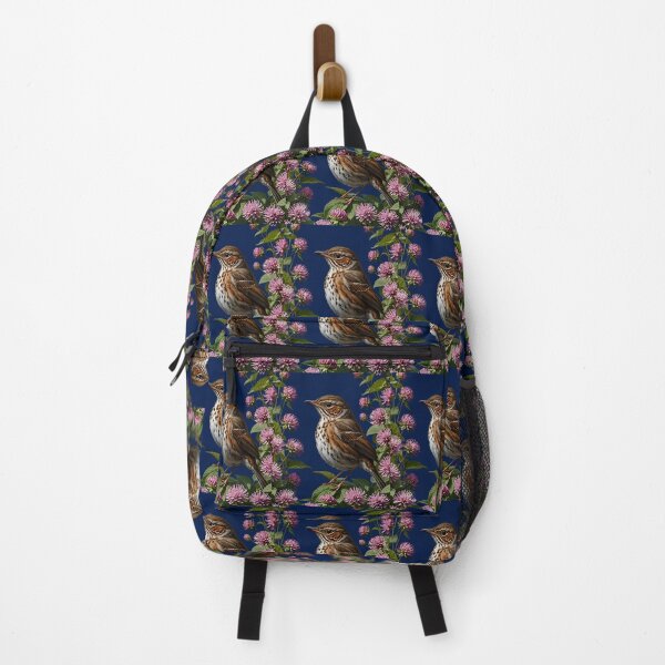 Item preview, A Hermit Thrush Surrounded By Red Clover Flowers designed and sold by taiche.