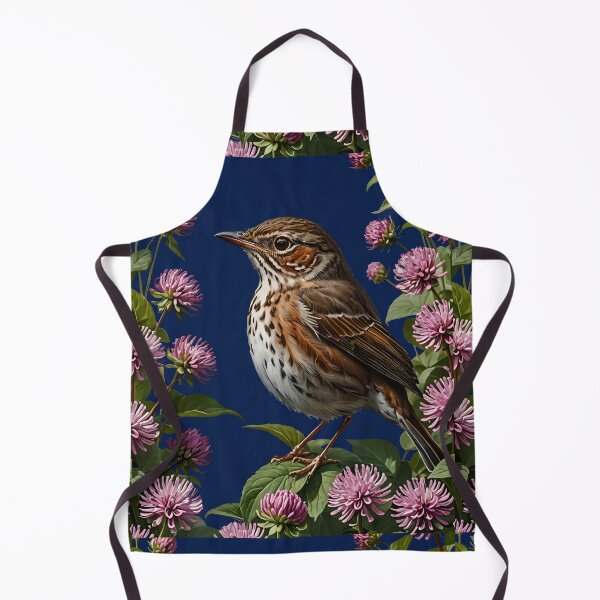 Item preview, A Hermit Thrush Surrounded By Red Clover Flowers designed and sold by taiche.