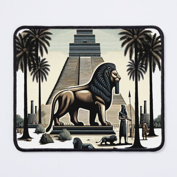 Item preview, Lion of Babylon, Mesopotamia, warrior, palm trees, river designed and sold by Redbdon.