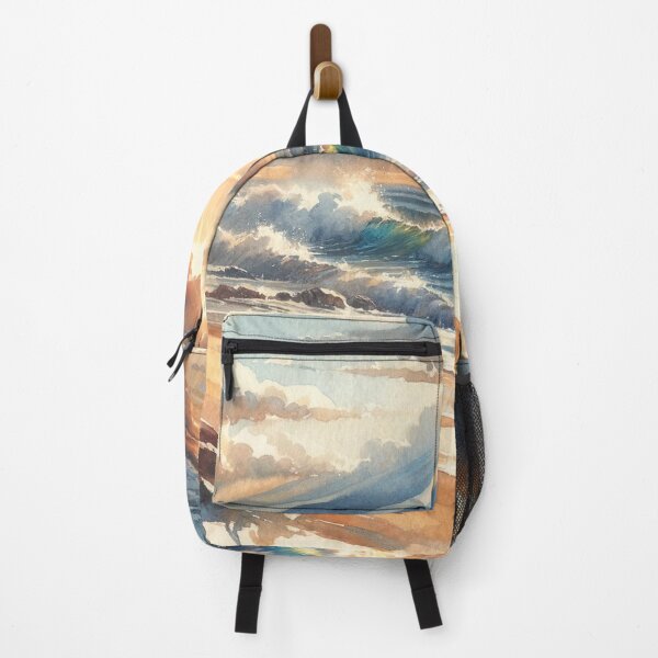 Item preview, Crashing Waves Beach Sun Vibrant Watercolor designed and sold by cj-digital.