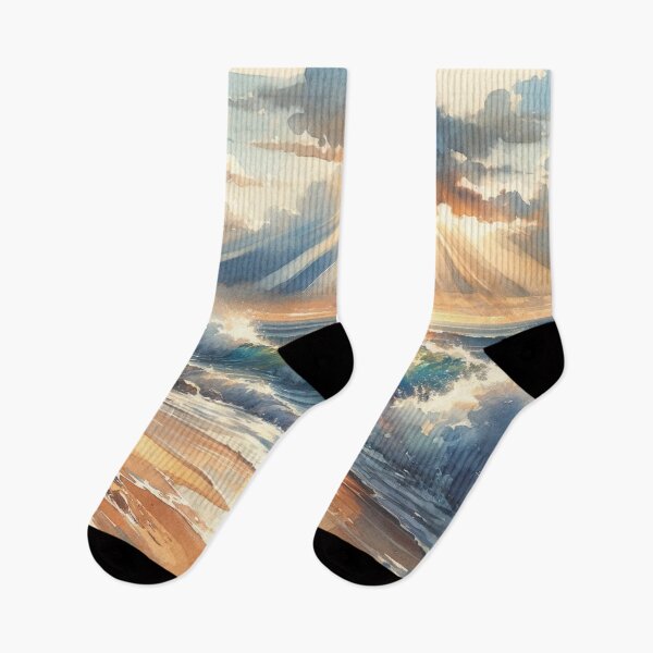 Item preview, Crashing Waves Beach Sun Vibrant Watercolor designed and sold by cj-digital.