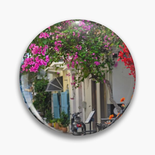 Item preview, Nafplion town narrow streets with Bougainvillea flowers designed and sold by goceris.