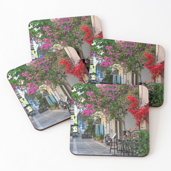 Item preview, Nafplion town narrow streets with Bougainvillea flowers designed and sold by goceris.