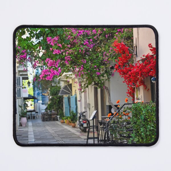 Item preview, Nafplion town narrow streets with Bougainvillea flowers designed and sold by goceris.