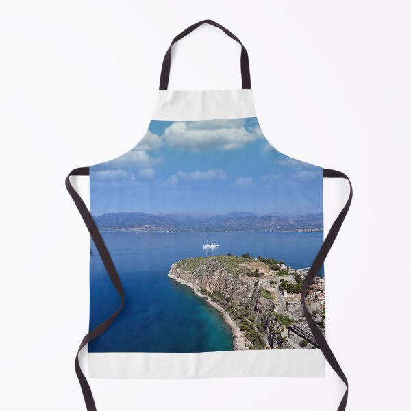 Item preview, Acronafplia castle and Bourtzi water fortress aerial view, Nafplio, Peloponnese, Greece designed and sold by goceris.