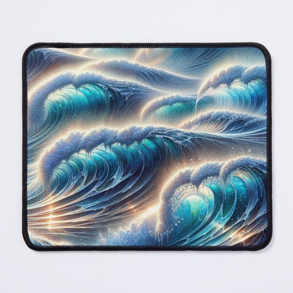 Item preview, Glittering waves at sunset watercolor designed and sold by cj-digital.