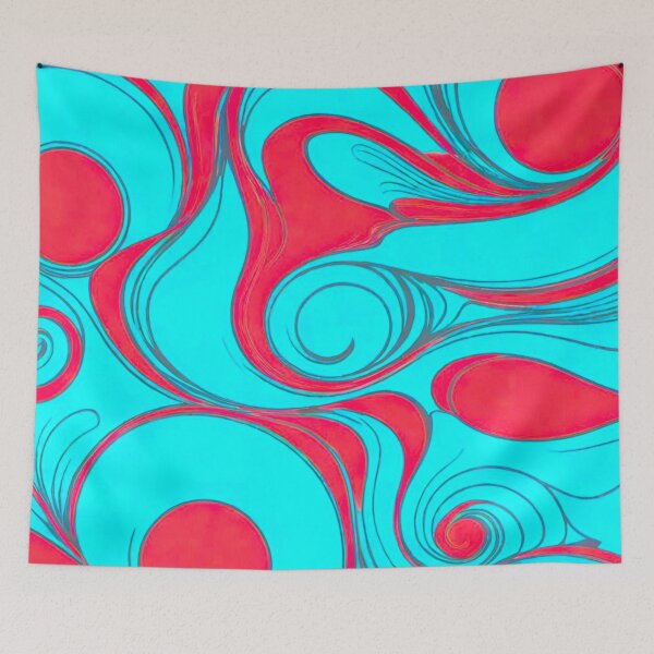 Item preview, Lava Flow: Blue and Red Abstract Artwork designed and sold by GrizzlyCollective.