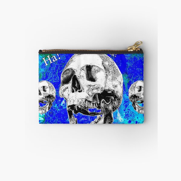 Item preview, Laughing world skulls Ha! ha! with blue world background designed and sold by SueKnox.
