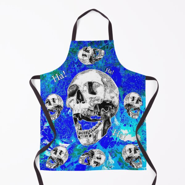 Item preview, Laughing world skulls Ha! ha! with blue world background designed and sold by SueKnox.