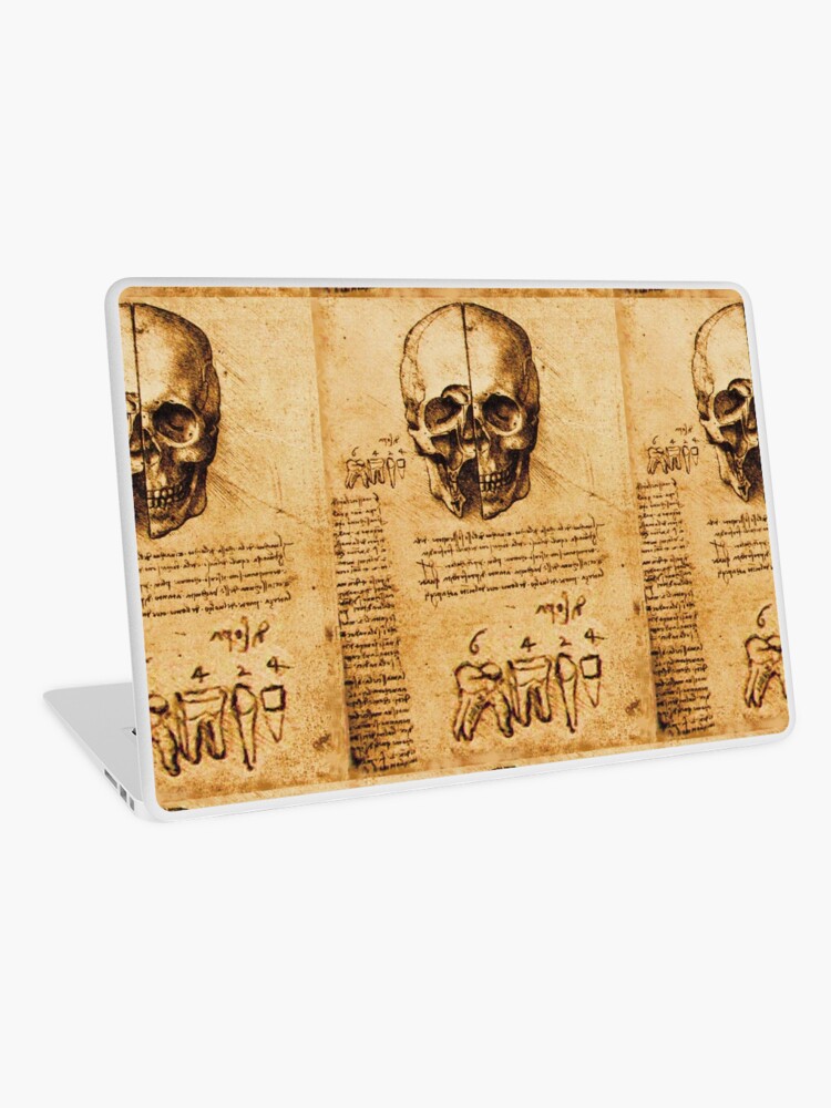 On Sale da Vinci Blue Orange Skull Laptop Sleeve