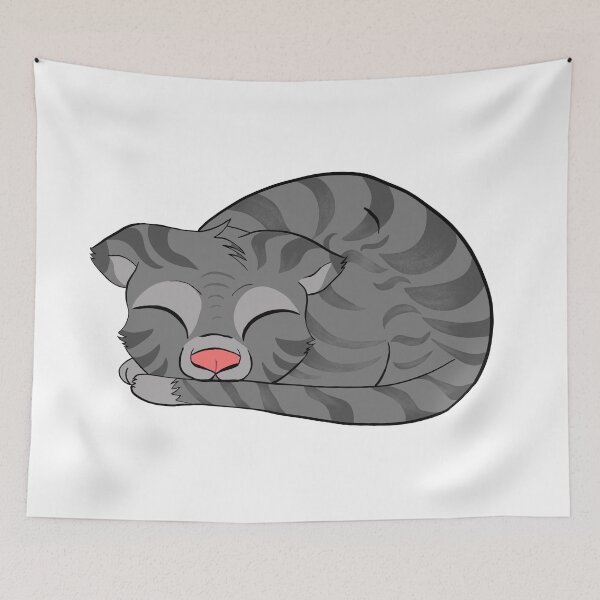 Item preview, Sleeping gray cat - AA0058A designed and sold by LionsHut.