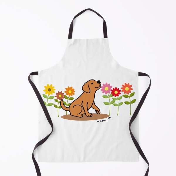 Item preview, Fox Red Labrador Puppy and Flowers designed and sold by HappyLabradors.