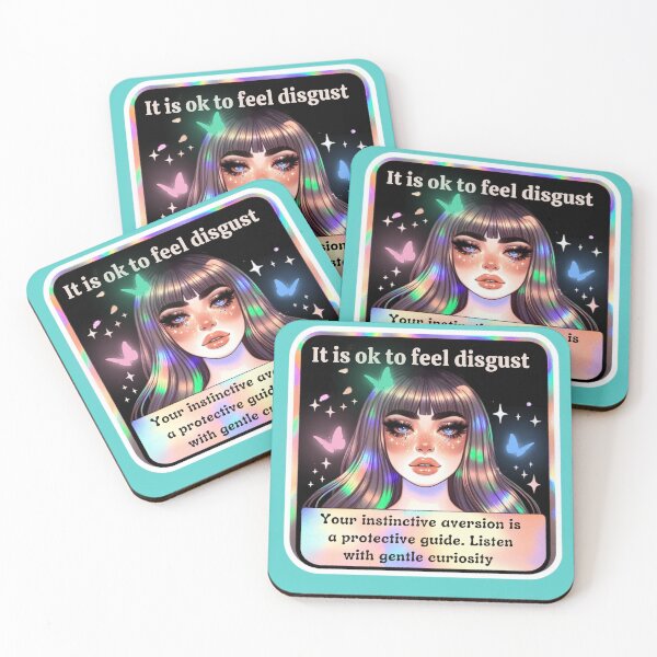 Item preview, Pastel Holographic Watercolor Sticker: Accepting Disgust, Embracing Emotional Authenticity designed and sold by Queueka.