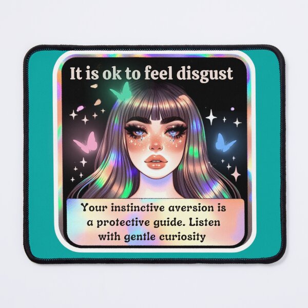 Item preview, Pastel Holographic Watercolor Sticker: Accepting Disgust, Embracing Emotional Authenticity designed and sold by Queueka.