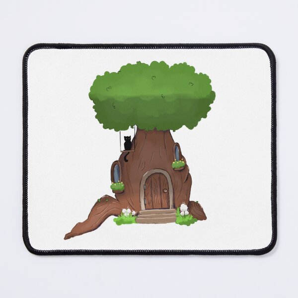 Item preview, Tree house with black cat in cartoon simple style designed and sold by Karyna Hordetska.