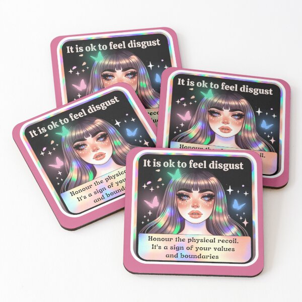 Item preview, Holographic Watercolor Sticker: Accepting Disgust, Embracing Emotional Authenticity designed and sold by Queueka.