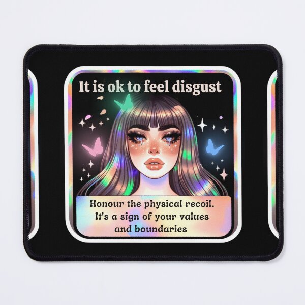 Item preview, Holographic Watercolor Sticker: Accepting Disgust, Embracing Emotional Authenticity designed and sold by Queueka.