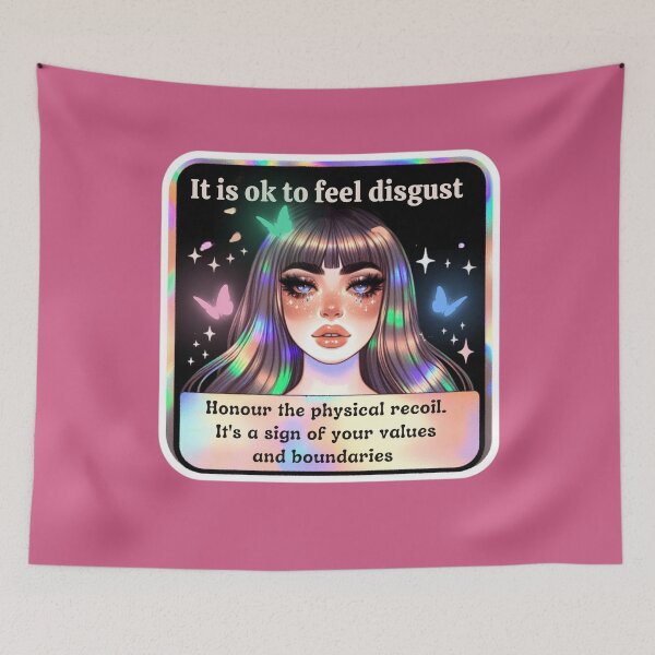 Item preview, Holographic Watercolor Sticker: Accepting Disgust, Embracing Emotional Authenticity designed and sold by Queueka.