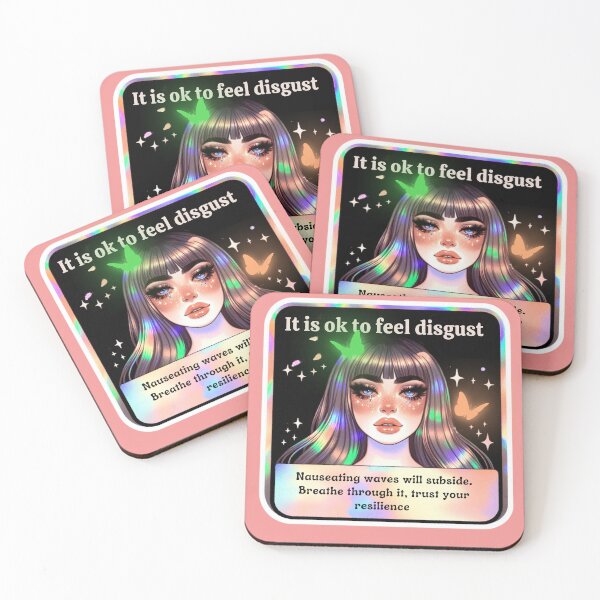 Item preview, Copy of Holographic Watercolor Sticker: Accepting Disgust, Embracing Emotional Authenticity designed and sold by Queueka.