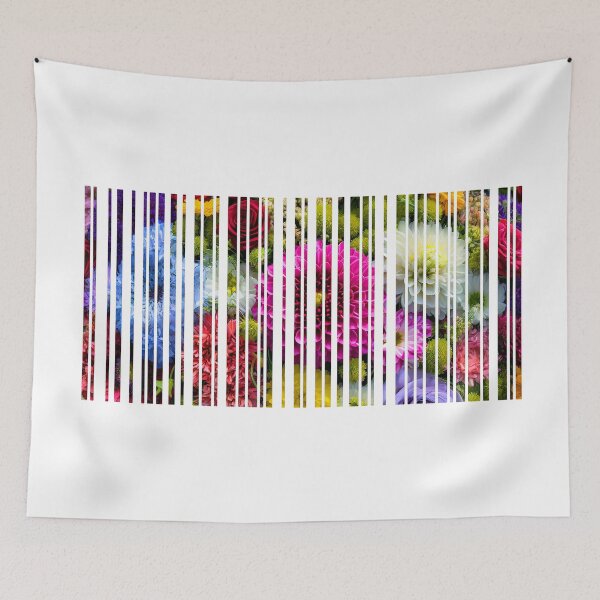 Item preview, 'I LOVE YOU'  Bar Code Floral Bouquet, original graphic artwork designed and sold by Dinahspace.