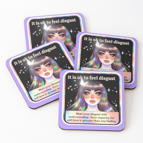 Item preview, Holographic Watercolor Sticker: Accepting Disgust, Embracing Emotional Authenticity designed and sold by Queueka.