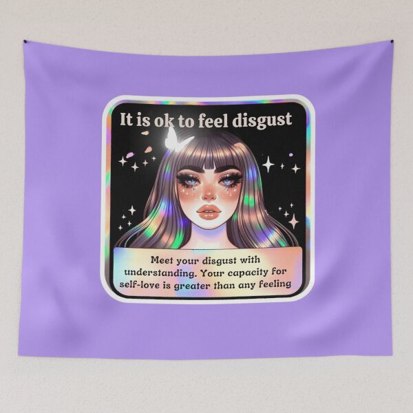 Item preview, Holographic Watercolor Sticker: Accepting Disgust, Embracing Emotional Authenticity designed and sold by Queueka.