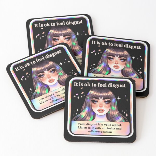 Item preview, Holographic Watercolor Sticker: Accepting Disgust, Embracing Emotional Authenticity designed and sold by Queueka.