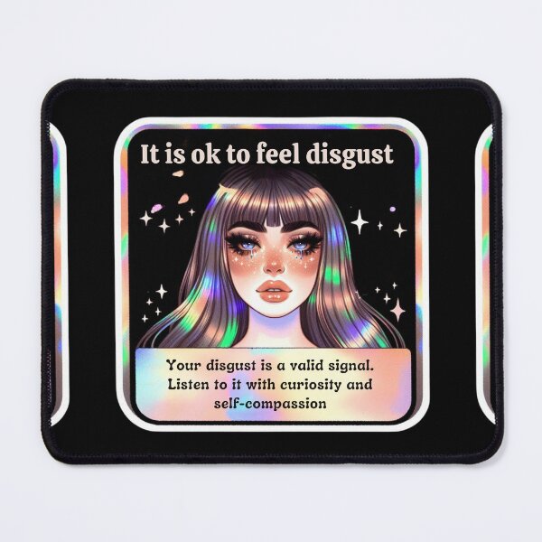 Item preview, Holographic Watercolor Sticker: Accepting Disgust, Embracing Emotional Authenticity designed and sold by Queueka.