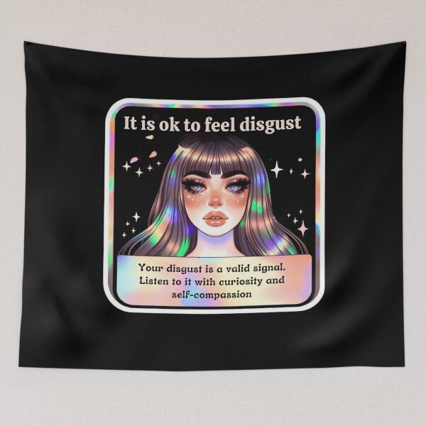 Item preview, Holographic Watercolor Sticker: Accepting Disgust, Embracing Emotional Authenticity designed and sold by Queueka.