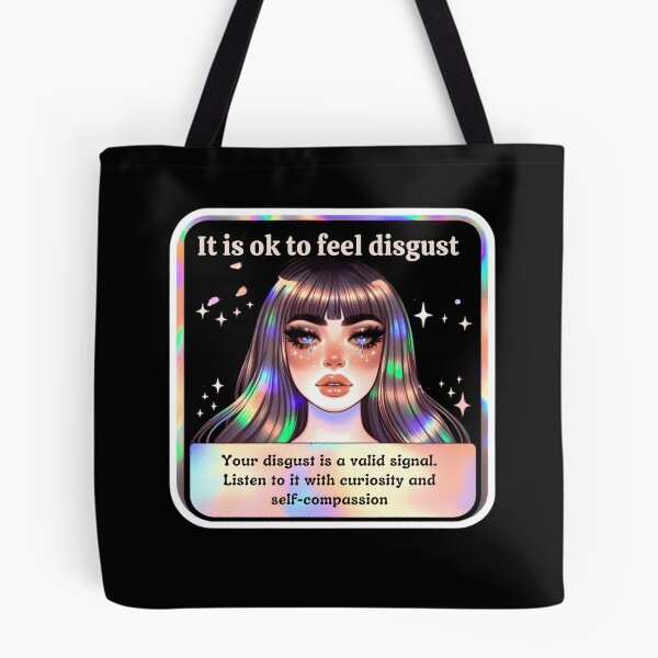Item preview, Holographic Watercolor Sticker: Accepting Disgust, Embracing Emotional Authenticity designed and sold by Queueka.