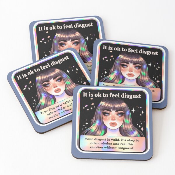 Item preview, Holographic Watercolor Sticker: Accepting Disgust, Embracing Emotional Authenticity designed and sold by Queueka.