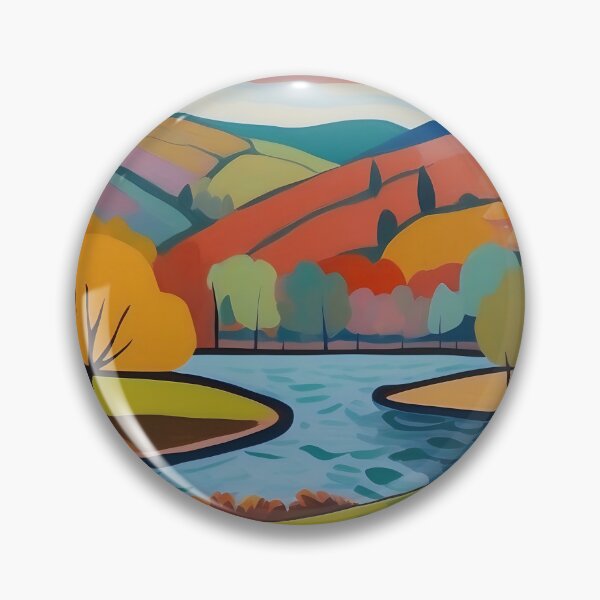 Item preview, Sweeping Autumn Hues Enfold Serene Riverside Landscape designed and sold by ArtComixHaven.