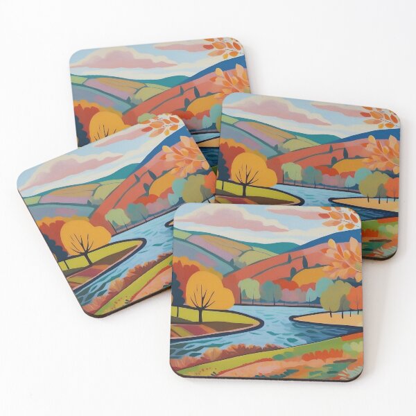 Item preview, Sweeping Autumn Hues Enfold Serene Riverside Landscape designed and sold by ArtComixHaven.