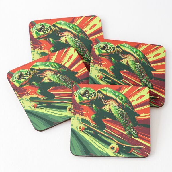 Item preview, Active vibes: Cyberpunk Skateboarding Turtle designed and sold by WaveVisions.