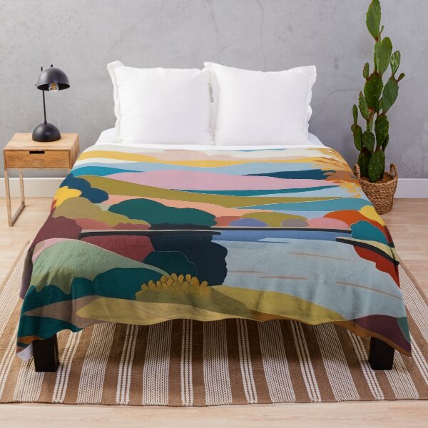 Item preview, Autumn's Palette Vibrant Hills and Serene Lake Panorama designed and sold by ArtComixHaven.