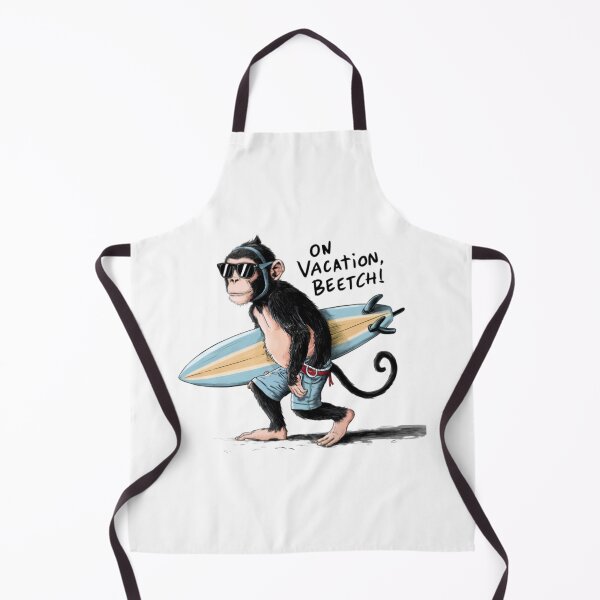 Item preview, On Vacation, FunnyFits70, Humor, Funny, Silly, monkey, beach, surf, meme, rad, surfing, waves, sea, sun, california designed and sold by FunnyFits70.