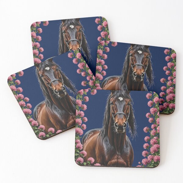 Item preview, A Morgan Horse Surrounded By Red Clover Flowers designed and sold by taiche.