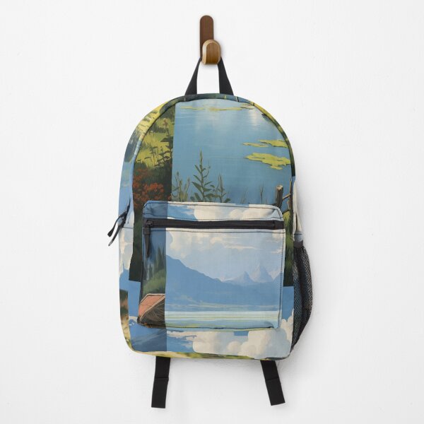 Item preview, Animated Japanese Village Anime Manga Style Kawaii Cute Beautiful Nature Lake designed and sold by SayItWithYours.