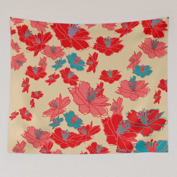 Item preview, Hibiscus Flower Pattern with flavours of red designed and sold by pumpqin.