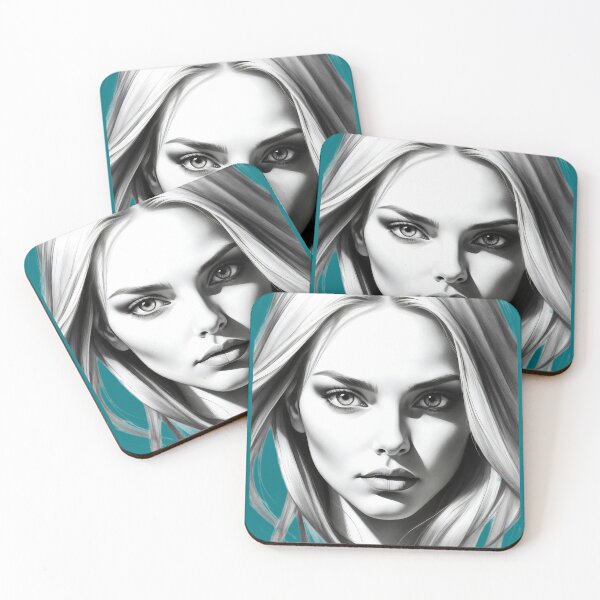 Item preview, Captivating Gaze A Study of Beauty in Stark Contrast designed and sold by ArtComixHaven.