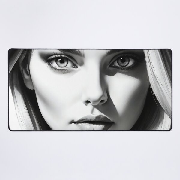Item preview, Captivating Gaze A Study of Beauty in Stark Contrast designed and sold by ArtComixHaven.