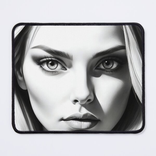 Item preview, Captivating Gaze A Study of Beauty in Stark Contrast designed and sold by ArtComixHaven.