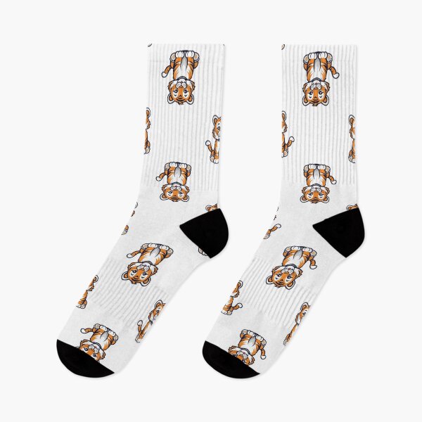 Item preview, Adorable Sitting Baby Tiger Illustrated Pattern, Safari Animal Design designed and sold by StickerinoShop.