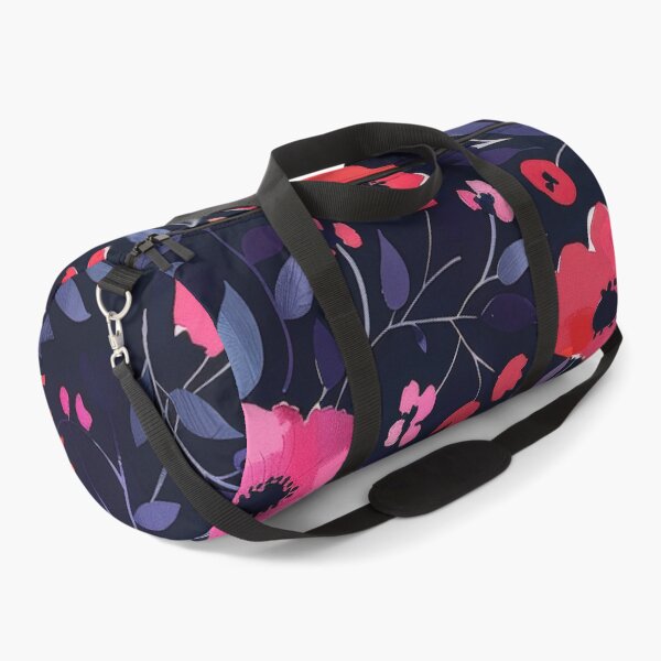 Item preview, Watercolor Floral Pattern With Pink, Red, and Blue Flowers on Dark Blue Background designed and sold by brandway.