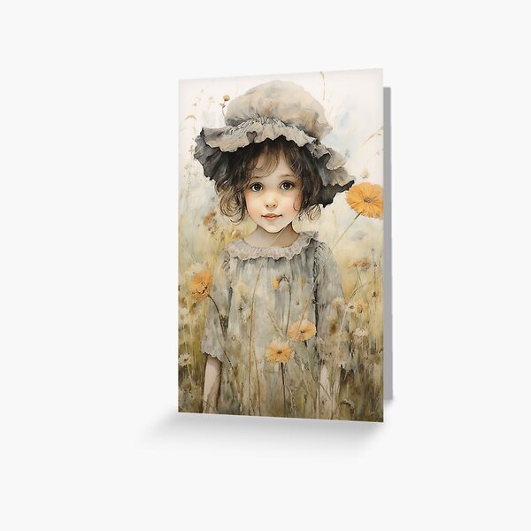 Item preview, Victorian Girl in Field of Flowers designed and sold by whitecat23.