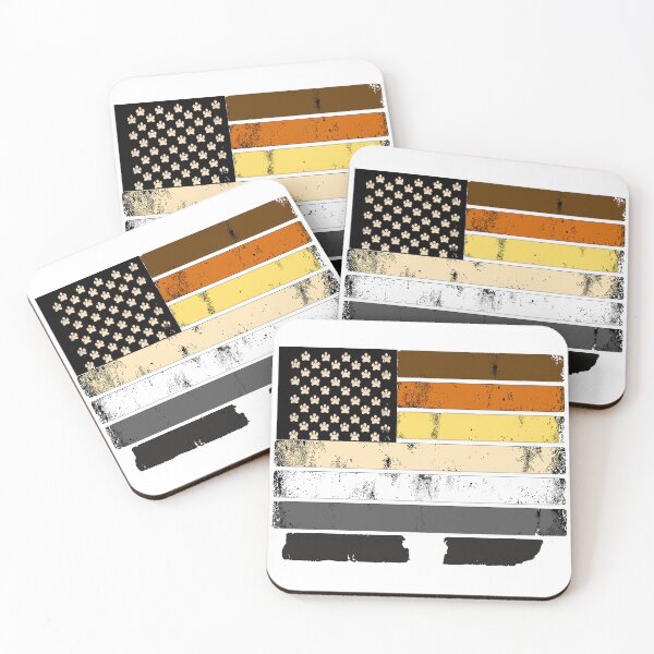 Item preview, Bear Pride Flag with Paw Prints - Distressed Grunge Style LGBTQ+ Pride Illustration designed and sold by WarFX Designs.