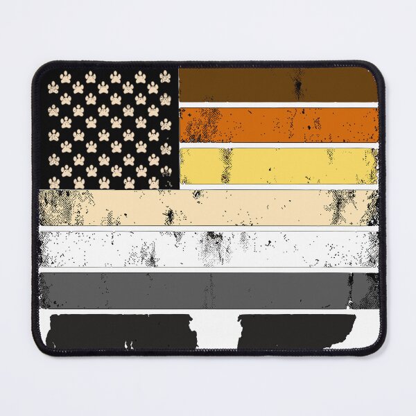 Item preview, Bear Pride Flag with Paw Prints - Distressed Grunge Style LGBTQ+ Pride Illustration designed and sold by WarFX Designs.